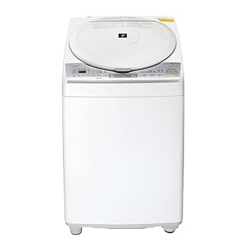 SHARP - 洗濯機　プチドラム　乾燥機　ホワイト　シンプルデザイン　洗濯機乾燥機 Amazon.co.jp: シャープ SHARP タテ型洗濯乾燥機 ダイヤカット穴